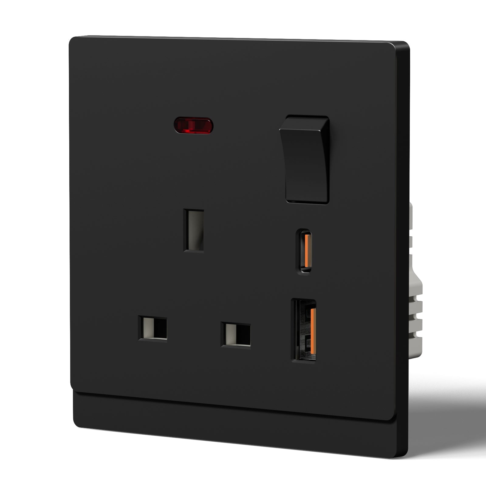 BSEED G16 Series UK Standard 13A Socket with 18W USB-C Port Power Outlets & Sockets Bseedswitch black 1 PCS/Pack Single Scoket
