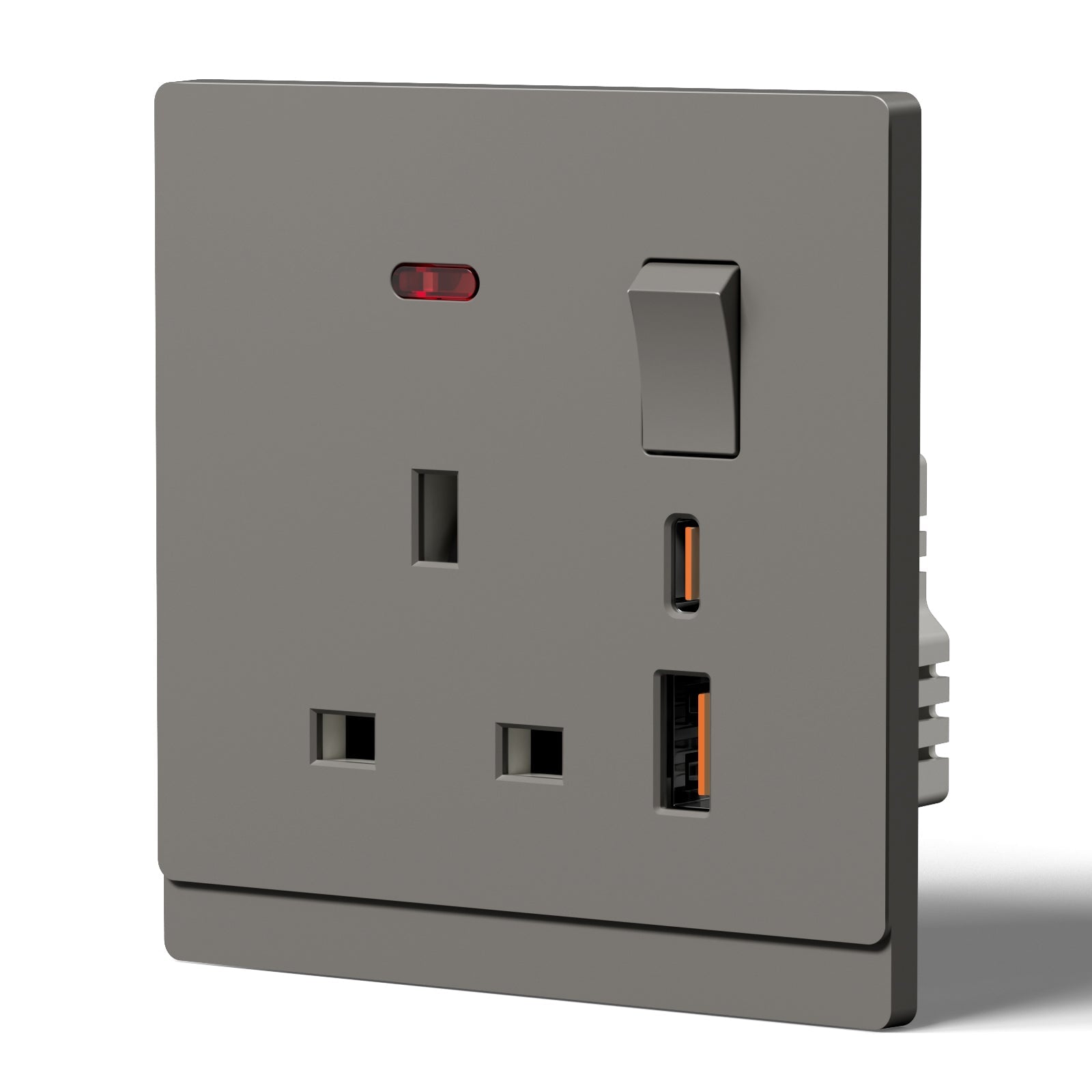 BSEED G16 Series UK Standard 13A Socket with 18W USB-C Port Power Outlets & Sockets Bseedswitch grey 1 PCS/Pack Single Scoket