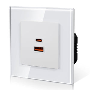 BSEES Heritage USB C 65W Fast Charge Socket PD3.0 Protocols Socket Wall Socket With Fast Charge usb Power Outlets & Sockets Bseedswitch White 