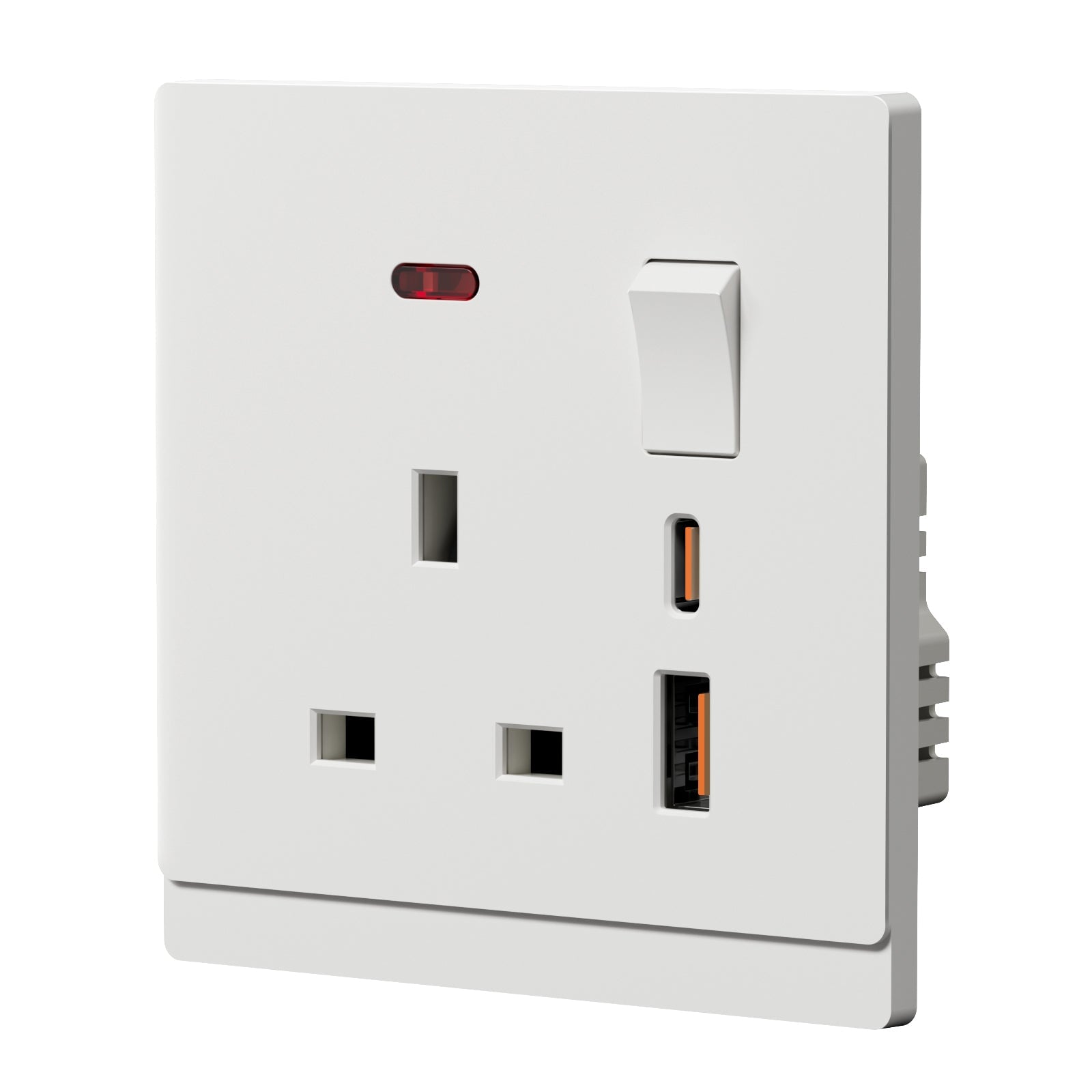BSEED G16 Series UK Standard 13A Socket with 18W USB-C Port Power Outlets & Sockets Bseedswitch white 1 PCS/Pack Single Scoket