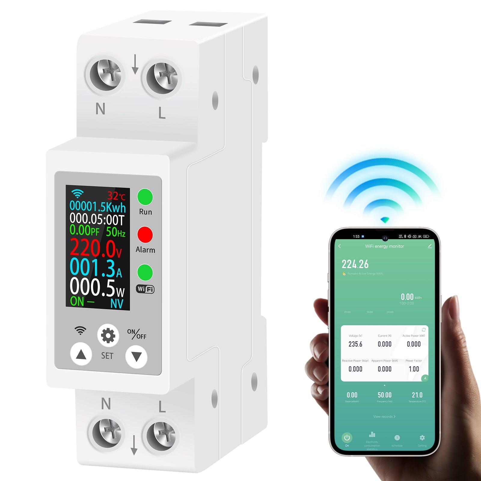 BSEED 63A Switch Smart WiFi Rail Switch Module 1P DIN rail device