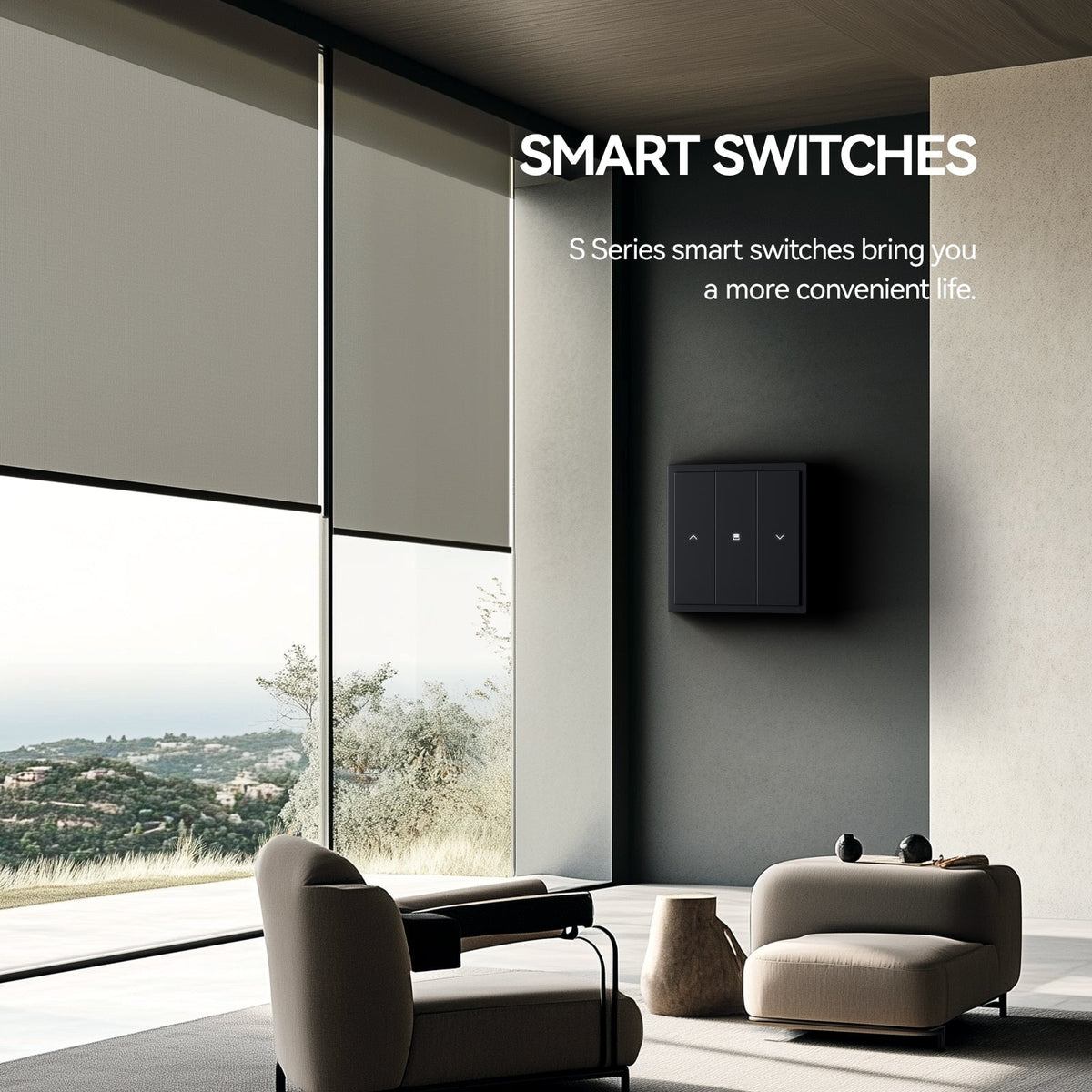 BSEED Scale Series Interrupteur Intelligent Wi-Fi pour Volets Roulants et Lumières Bseedswitch 