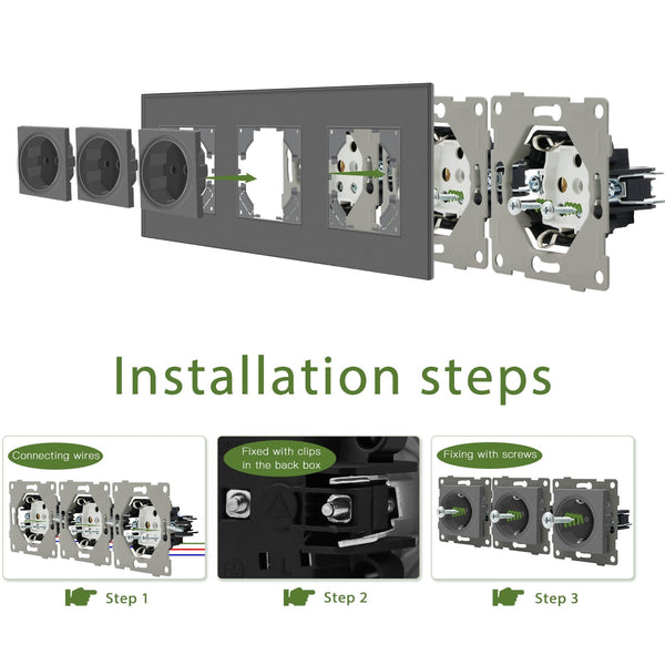 BSEED EU Wall Sockets with clamping technology New Series Power Outlets & Sockets Bseedswitch 