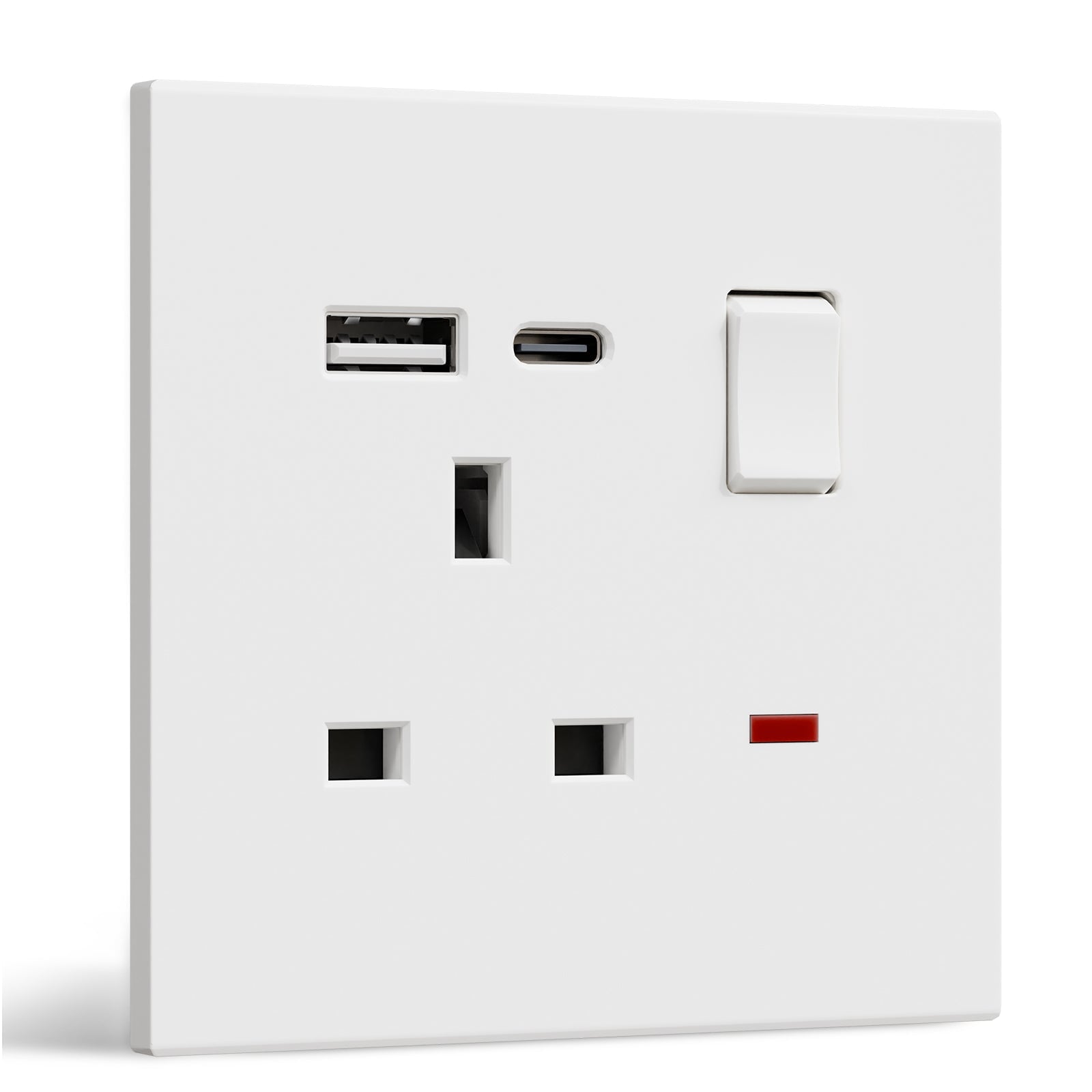 BSEED UK Standard 13A Socket with USB-C Port Electrical switch sockets Plastics Panel Power Outlets & Sockets Bseedswitch 