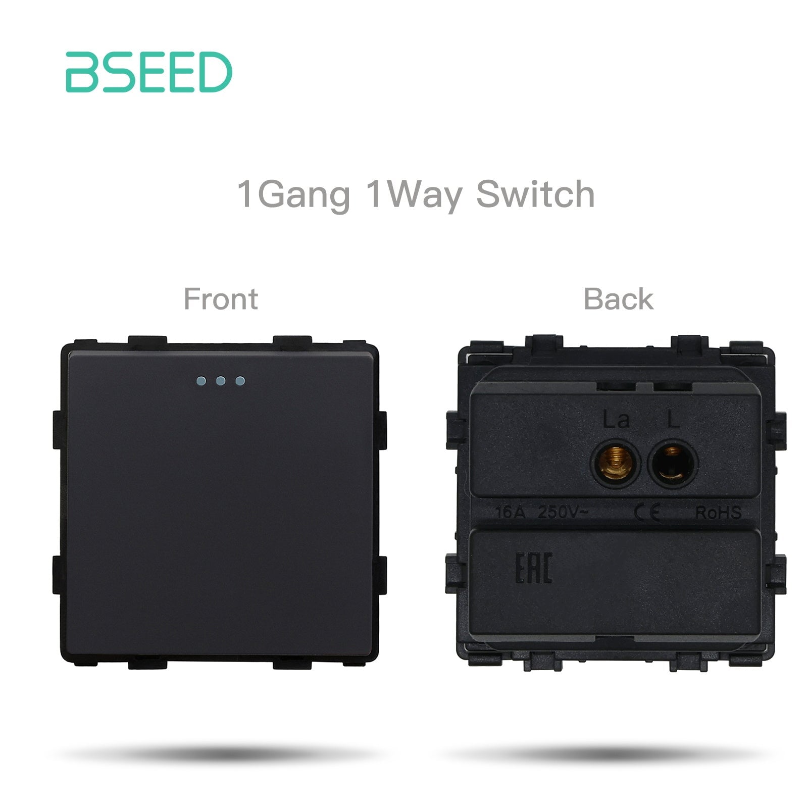 Bseed Crystal Glass Frame Smart Switch Socket Frame USB RJ45 Socket TV Satellite Wall Plug Function Parts DIY Free Combination Black Color Power Outlets & Sockets Bseedswitch Mechanical 1 Gang 1 Way 