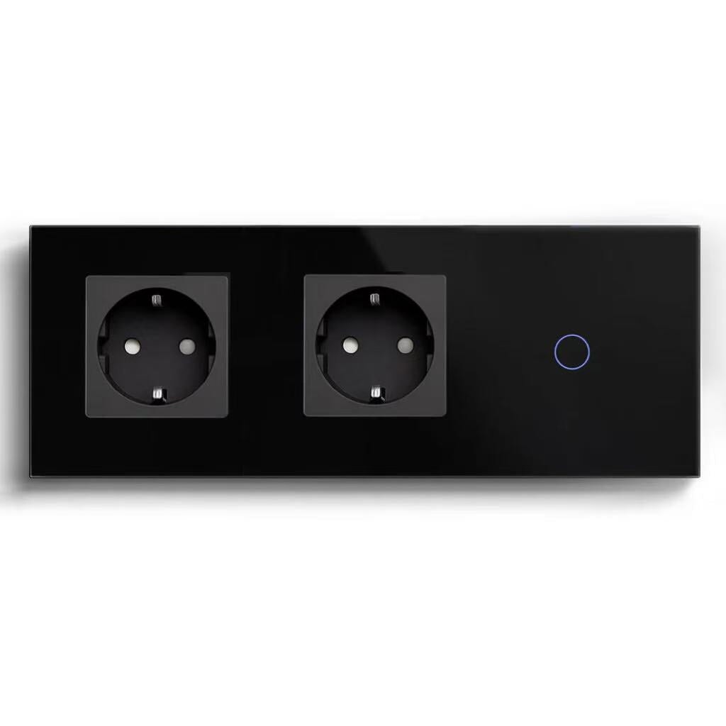 BSEED Product Customization Bseedswitch double eu socket with wifi 1gang switch without neutral line 