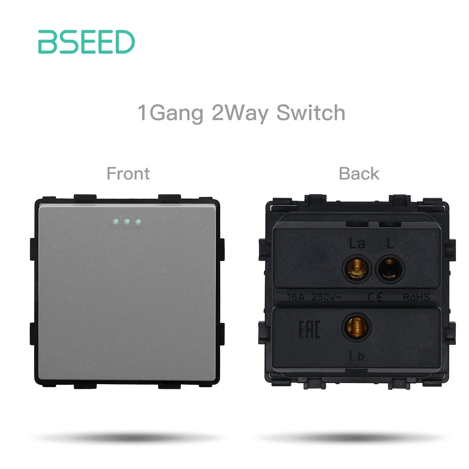 Bseed Crystal Glass Frame Smart Switch Socket Frame USB RJ45 Socket TV Satellite Wall Plug Function Parts DIY Free Combination Grey Color socket Bseedswitch Mechanical 1 Gang 2 Way 