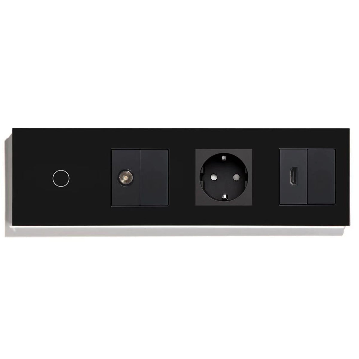 BSEED Product Customization Bseedswitch wifi 1gang touch switch with tv socket and blank key with eu socket with hdmi socket and blank key 