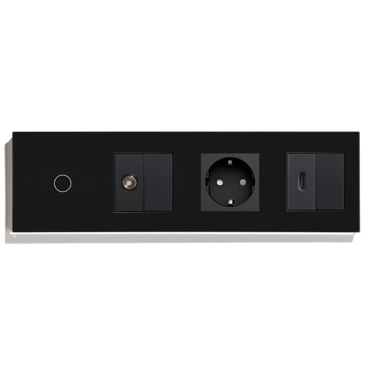 BSEED Product Customization Bseedswitch wifi 1gang touch switch with tv socket and blank key with eu socket with hdmi socket and blank key 