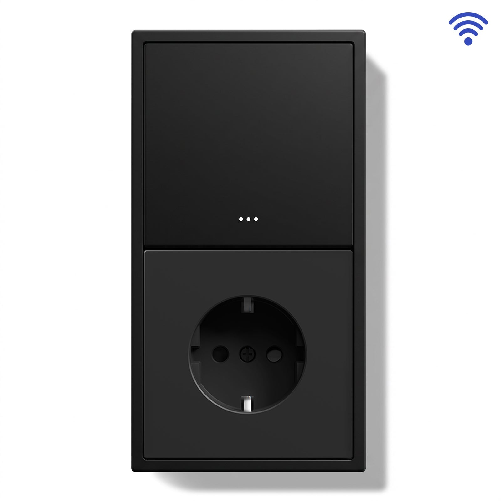 BSEED Gand Series Smart Wifi Light Switch (With Neutral) Recessed light switches with Normal Eu Socket Light Switches Bseedswitch Black 1 Gang 