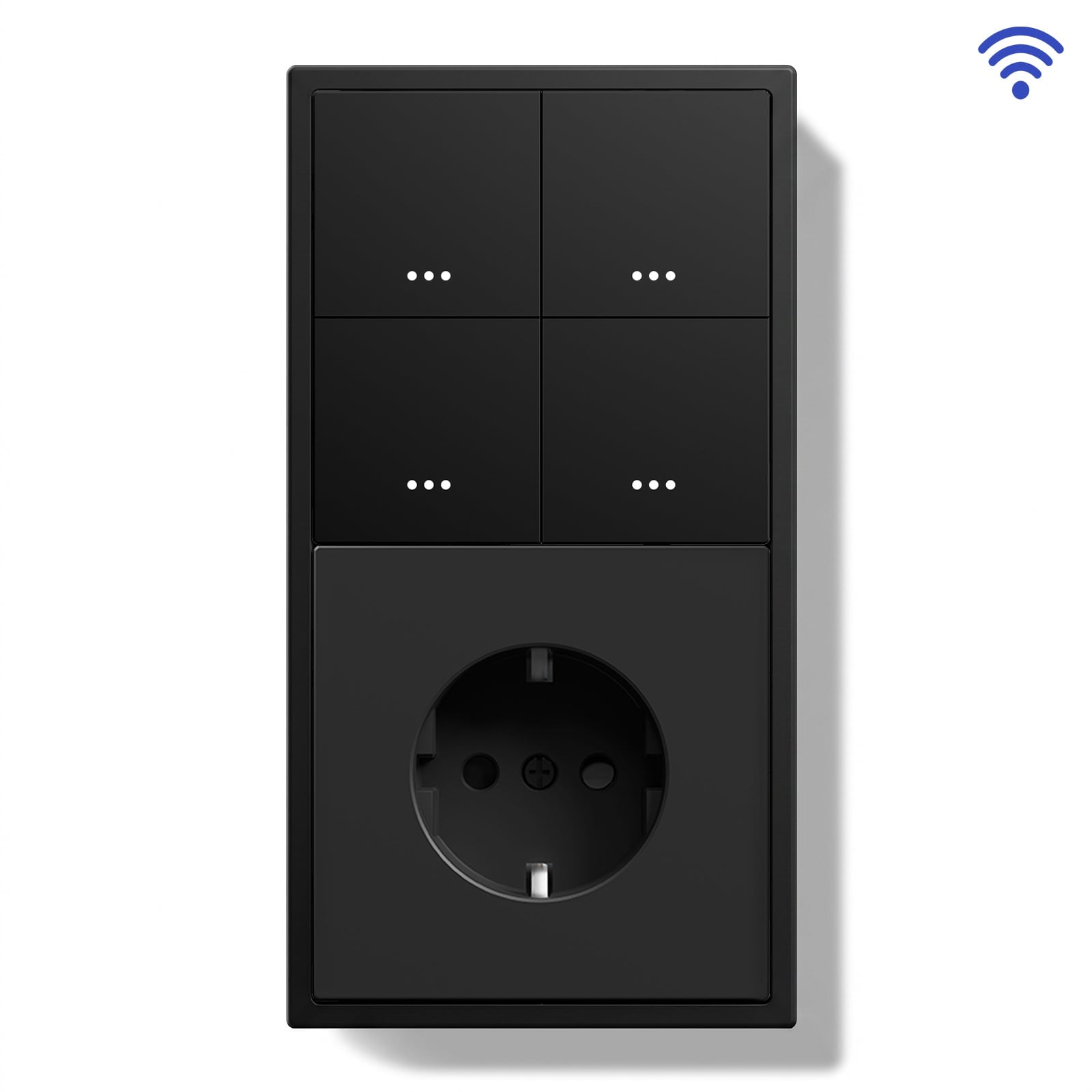 BSEED Gand Series Smart Wifi Light Switch (With Neutral) Recessed light switches with Normal Eu Socket Light Switches Bseedswitch Black 4 Gang 