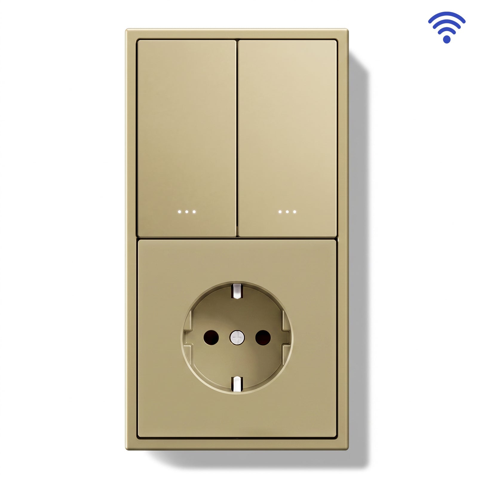 BSEED Gand Series Smart Wifi Light Switch (With Neutral) Recessed light switches with Normal Eu Socket Light Switches Bseedswitch Gold 2 Gang 