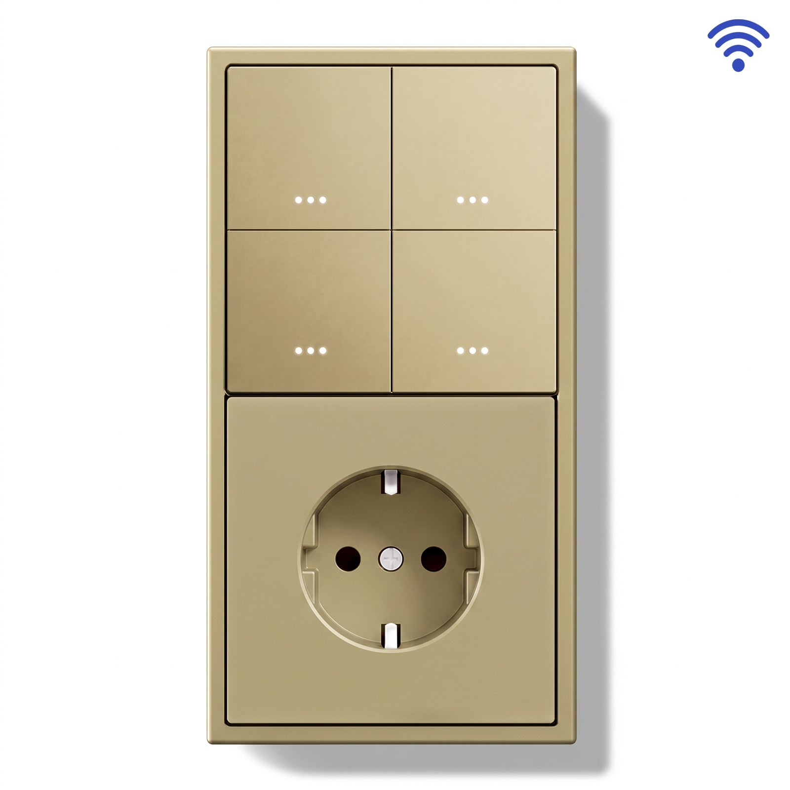 BSEED Gand Series Smart Wifi Light Switch (With Neutral) Recessed light switches with Normal Eu Socket Light Switches Bseedswitch Gold 4 Gang 