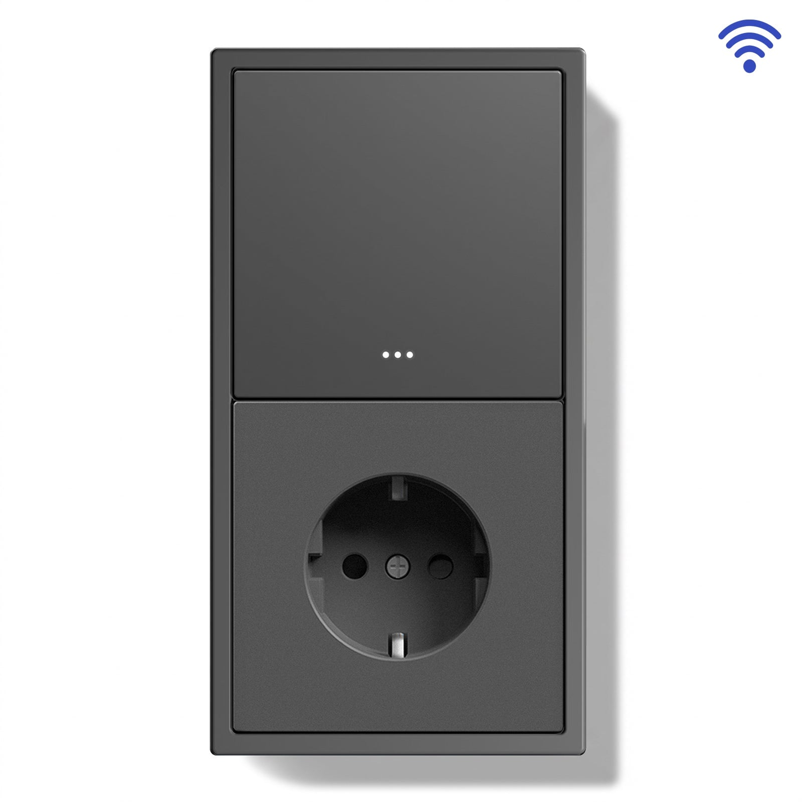 BSEED Gand Series Smart Wifi Light Switch (With Neutral) Recessed light switches with Normal Eu Socket Light Switches Bseedswitch Grey 1 Gang 