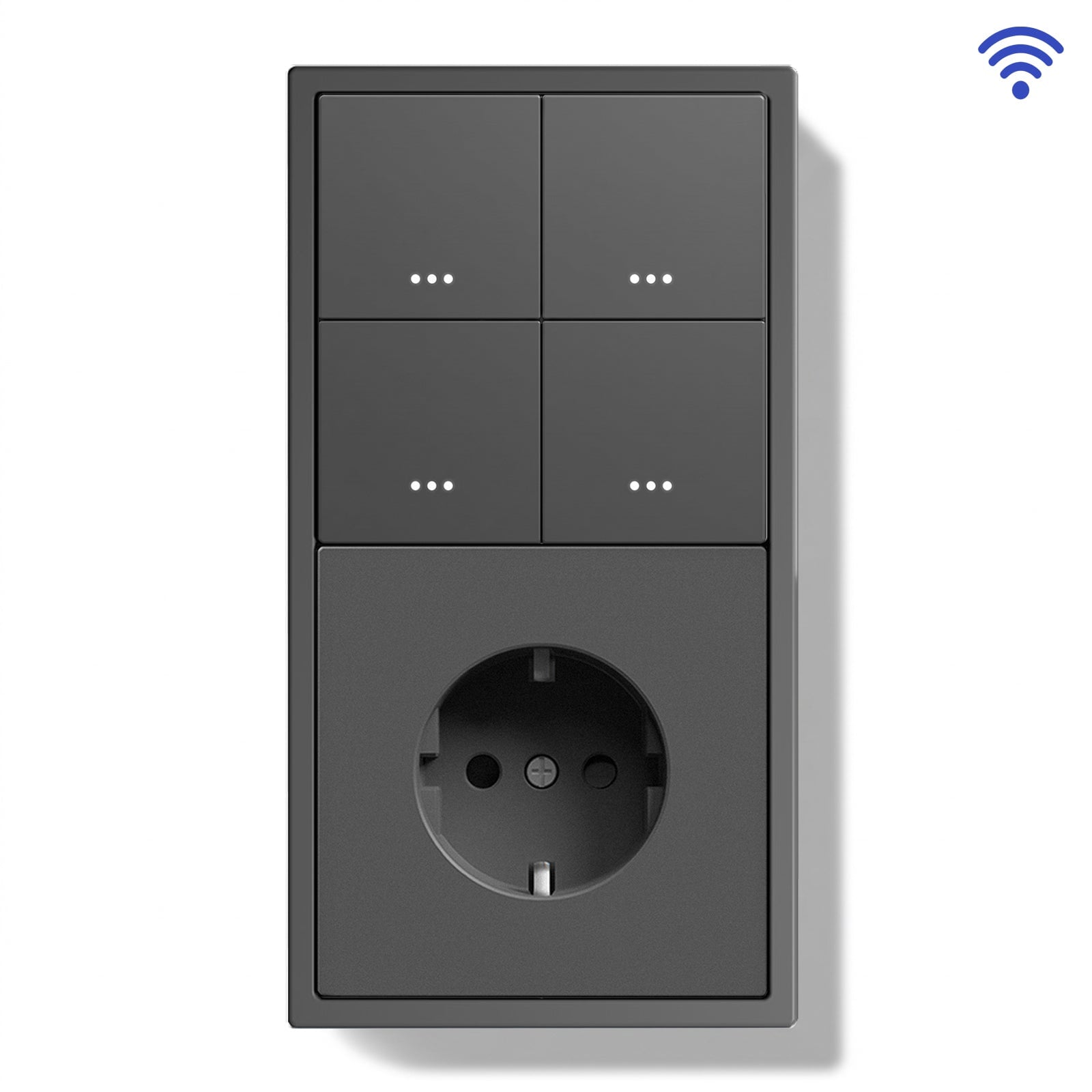BSEED Gand Series Smart Wifi Light Switch (With Neutral) Recessed light switches with Normal Eu Socket Light Switches Bseedswitch Grey 4 Gang 