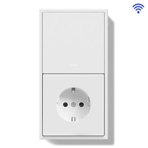 BSEED Gand Series Smart Wifi Light Switch (With Neutral) Recessed light switches with Normal Eu Socket Light Switches Bseedswitch White 1 Gang 