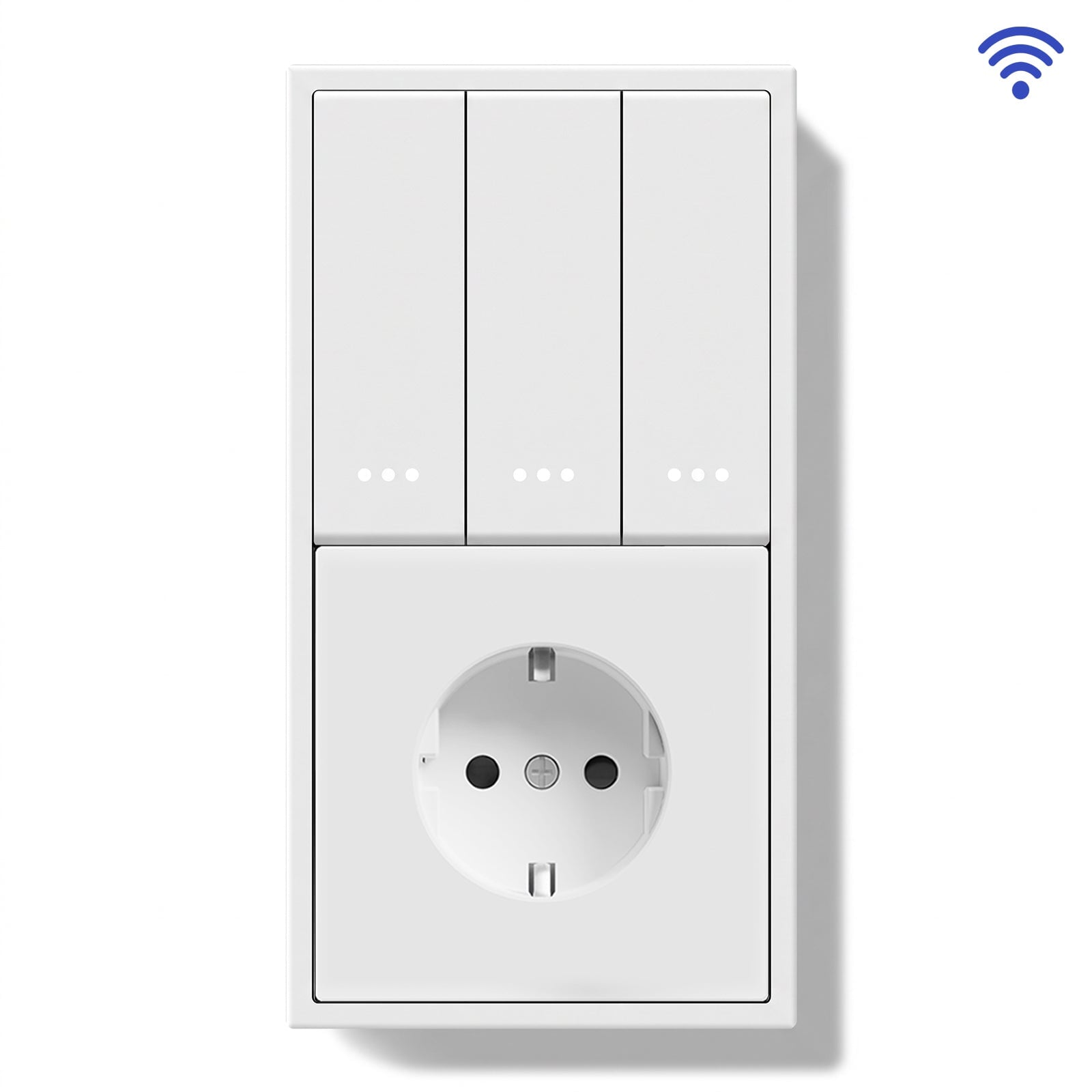 BSEED Gand Series Smart Wifi Light Switch (With Neutral) Recessed light switches with Normal Eu Socket Light Switches Bseedswitch White 3 Gang 