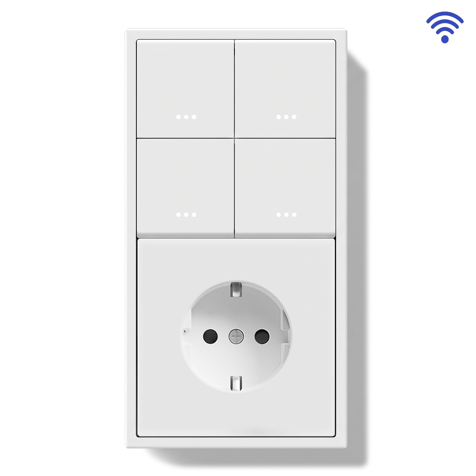 BSEED Gand Series Smart Wifi Light Switch (With Neutral) Recessed light switches with Normal Eu Socket Light Switches Bseedswitch White 4 Gang 