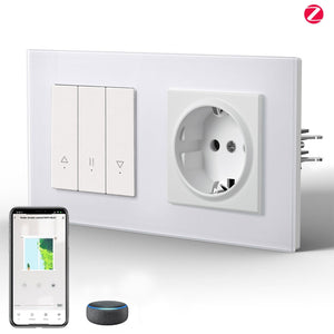 Bseed Echo Smart Zigbee Blind Switch Roller Shutter Switch Socket For type F plug Shutters Bseedswitch White 
