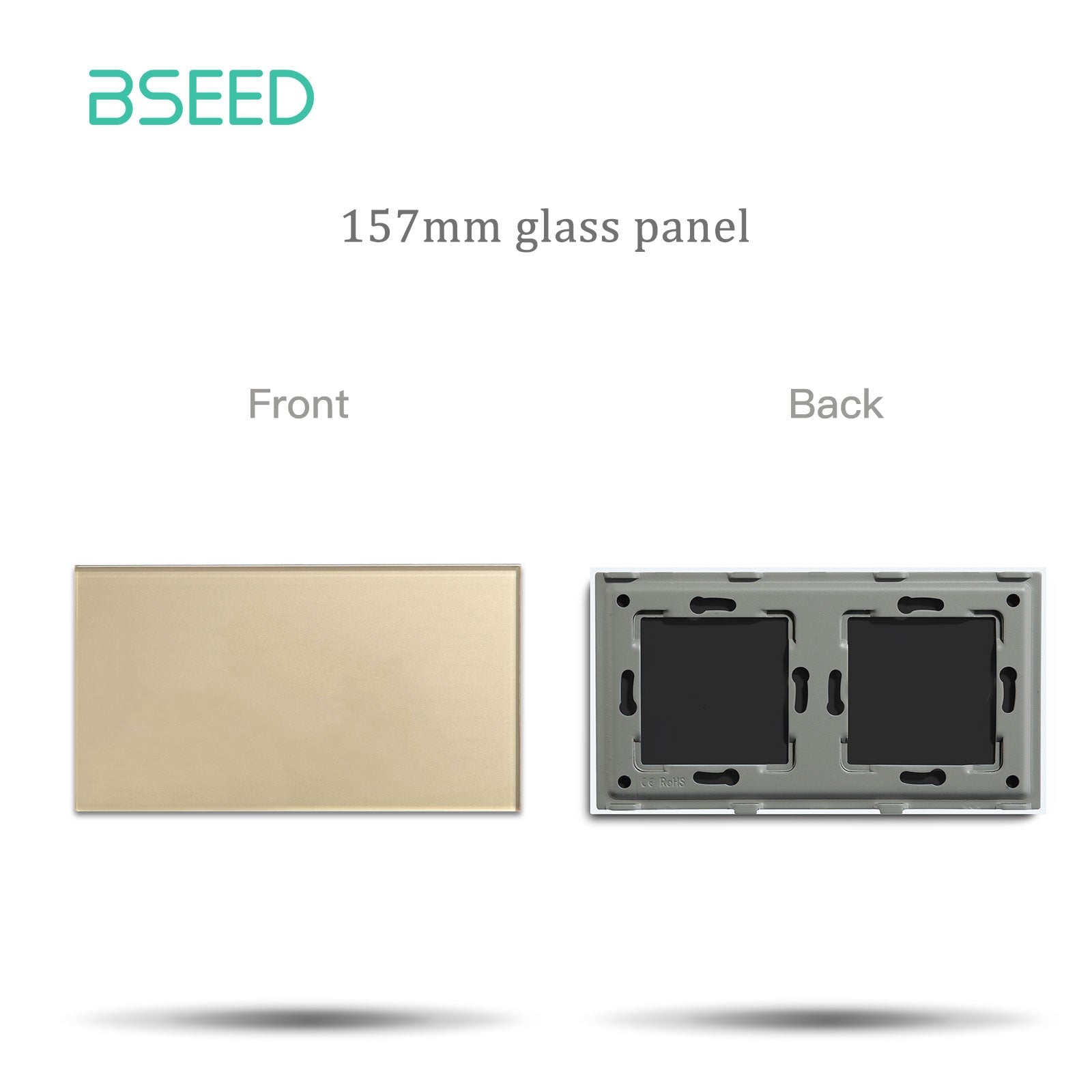 BSEED Crystal Glass Switch Panel Customizable Wall Switch Cover with Personalized Icon Options Bseedswitch Gold 157mm 