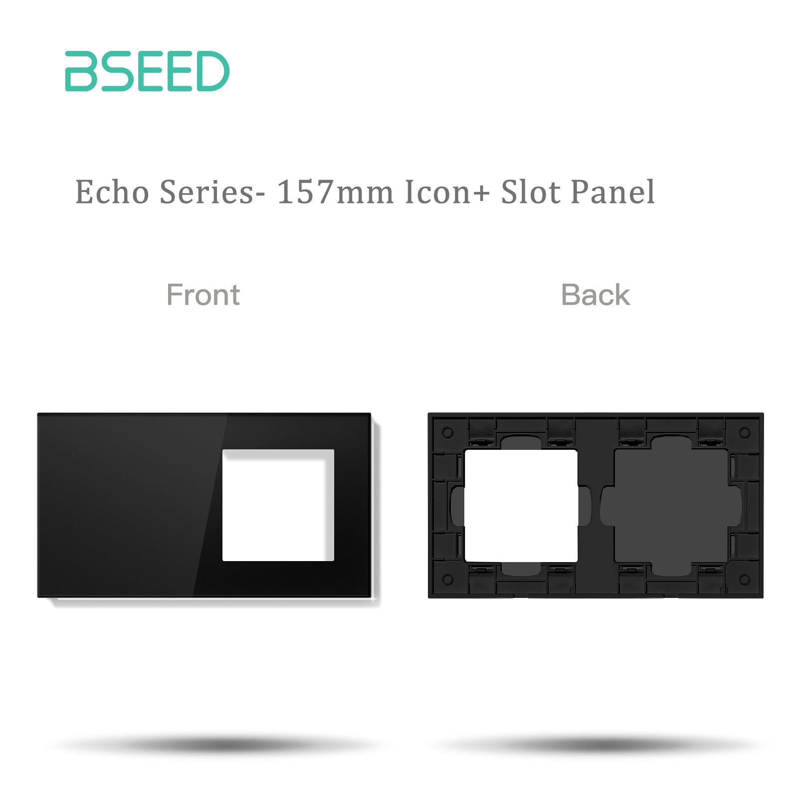 BSEED Echo Touch DIY Part Customized Free Combinations Glass Panels Light Switches Bseedswitch Black Icon +Slot Panel 