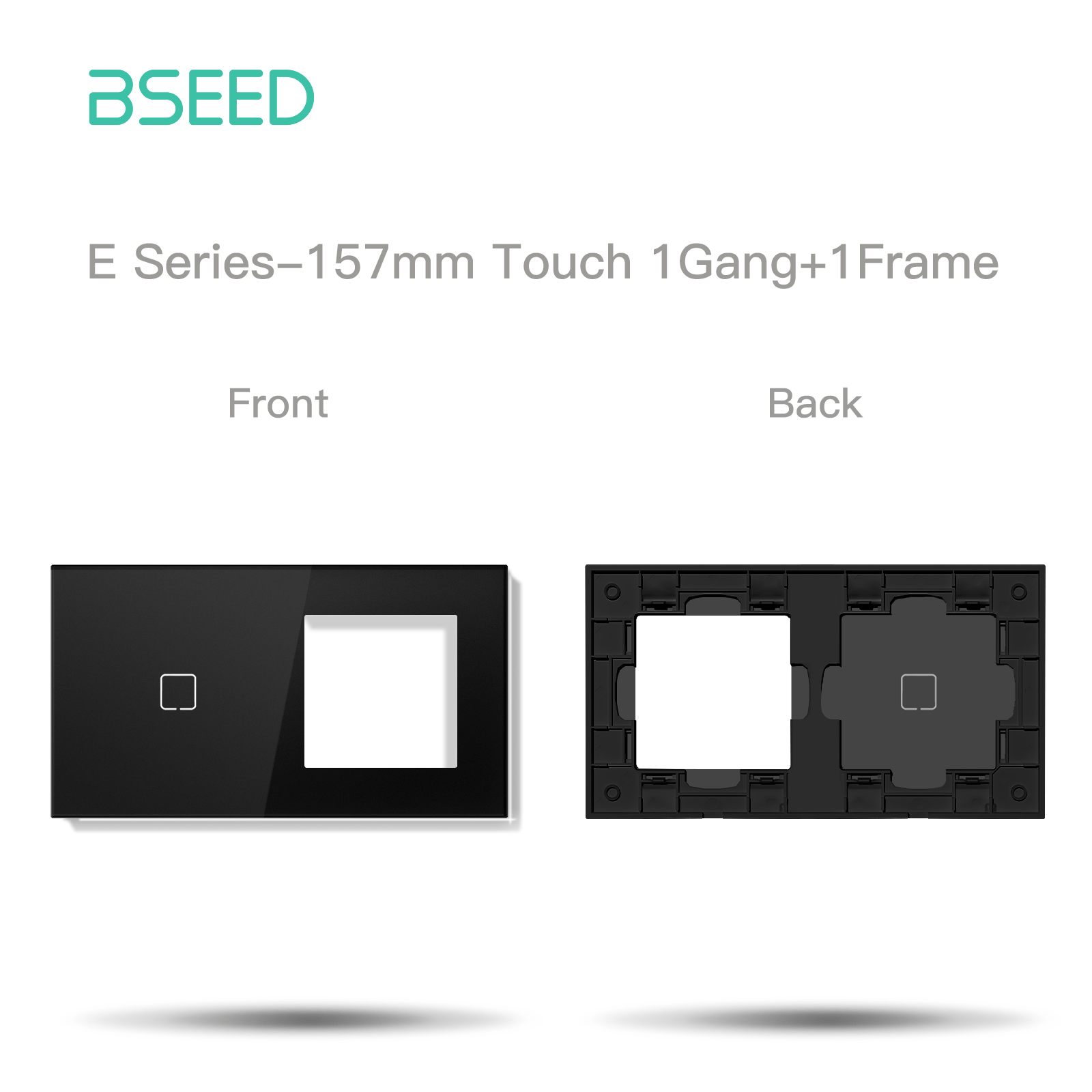 BSEED Echo Touch DIY Part Customized Free Combinations Glass Panels Light Switches Bseedswitch Black 1 Gang +1 slot Panel 
