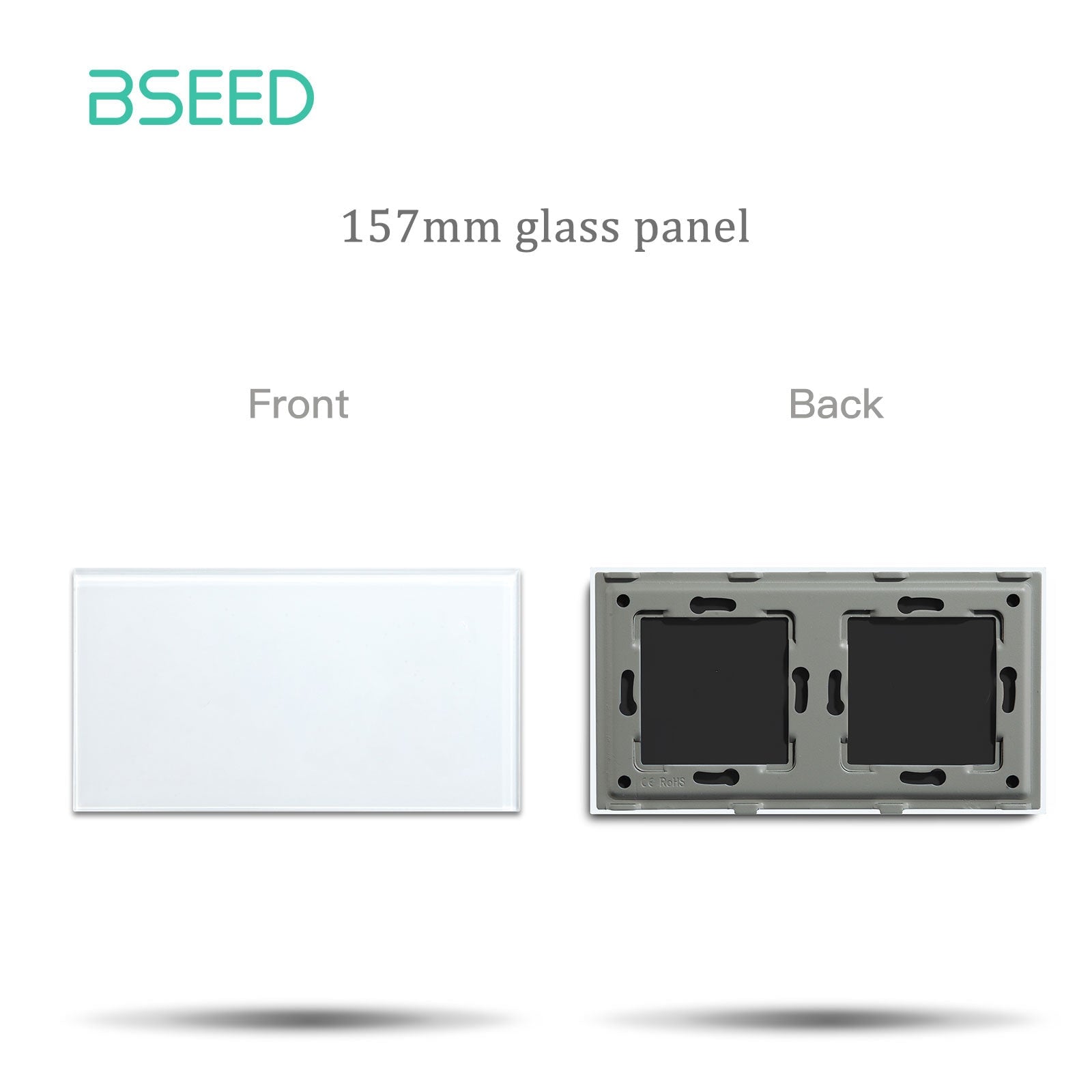 BSEED Crystal Glass Switch Panel Customizable Wall Switch Cover with Personalized Icon Options Bseedswitch White 157mm 