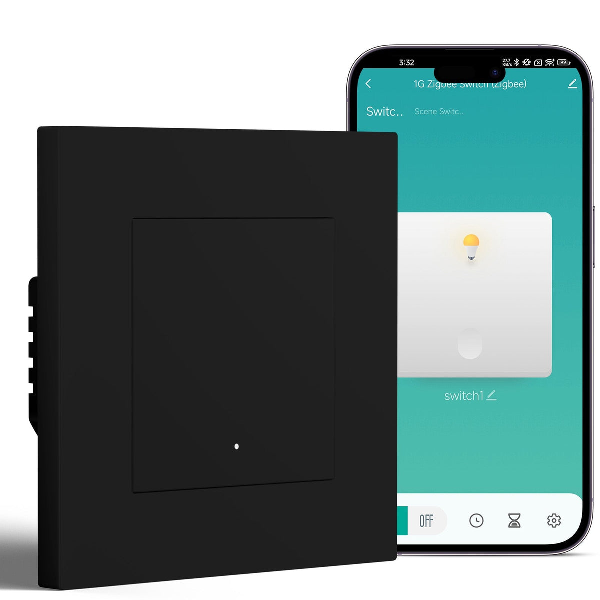 BSEED Smart Zigbee Light Switch (With Neutral) Hub required Switch work with tuya Alexa Light Switches Bseedswitch Black 1 Gang Plastic