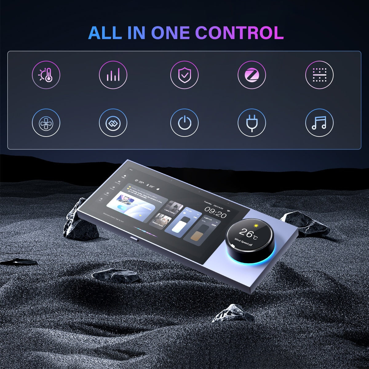 BSEED 6 inch smart panel electrical for home Multi-functional Control Panel With Knob EU standard central control panel Bseedswitch 