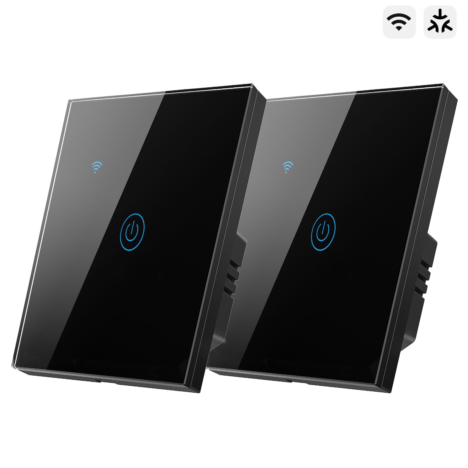 Bseed Smart Matter Wifi Light Switch Electrical Wall Light switches Light Switches Bseedswitch Black 2Pcs/Pack 1 Gang