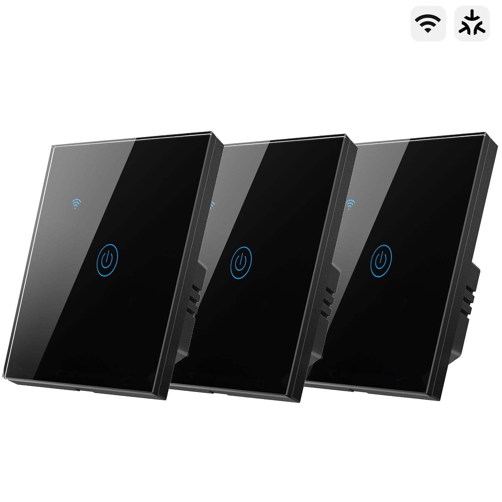 Bseed Smart Matter Wifi Light Switch Electrical Wall Light switches Light Switches Bseedswitch Black 3Pcs/Pack 1 Gang