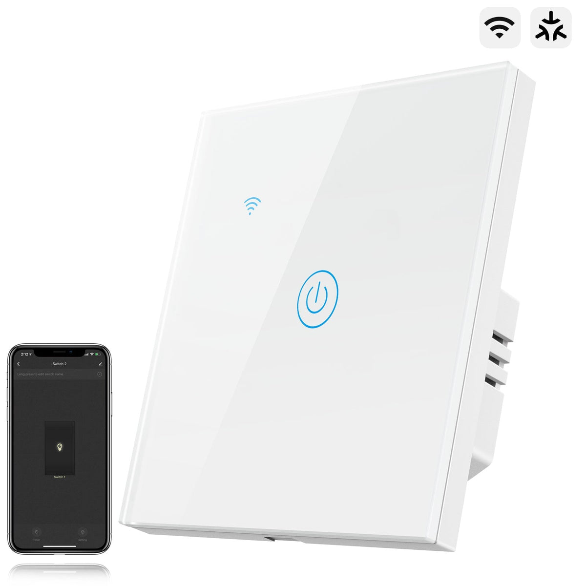 Bseed Smart Matter Wifi Light Switch Electrical Wall Light switches Light Switches Bseedswitch White 1Pcs/Pack 1 Gang