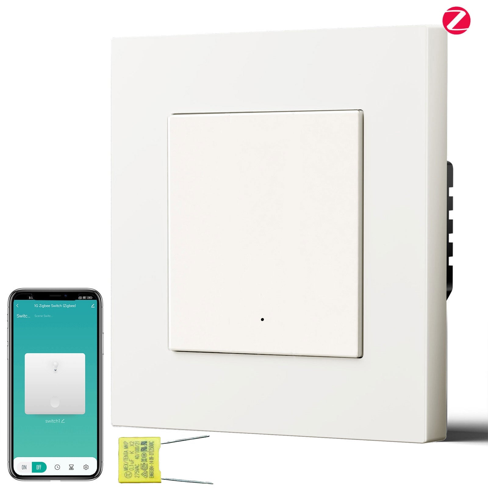 BSEED Echo Smart Zigbee Light Switch (No Neutral) Hub required Switch Light Switches Bseedswitch White Plastic 1 Gang