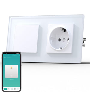 BSEED Smart Zigbee Light Switch (With Neutral) Socket For Type F Plug Eu Electric Power Socket Light Switches Bseedswitch White 1 Gang 