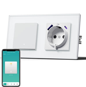 BSEED Smart Zigbee Light Switch (With Neutral) Socket With USB C 20W Fast Charge Light Switches Bseedswitch White 1 Gang 