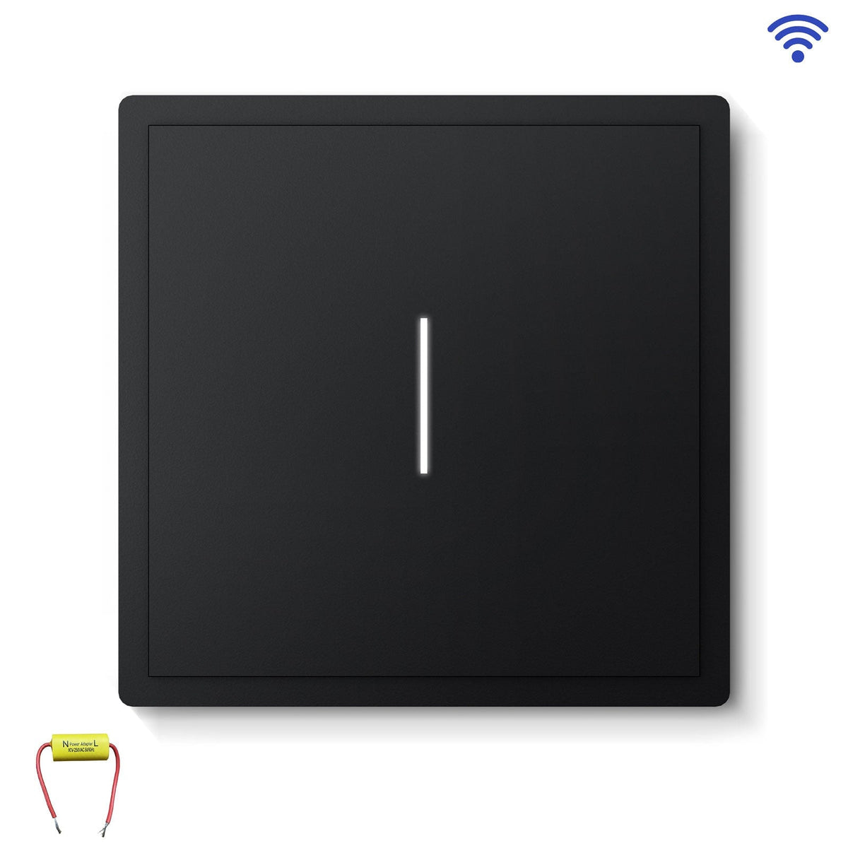 BSEED Scale Series Smart Wifi Light Switch Work With Alexa Google Assistant (No Neutral) Light Switches Bseedswitch Black 1 Gang 1 PCS/Pack