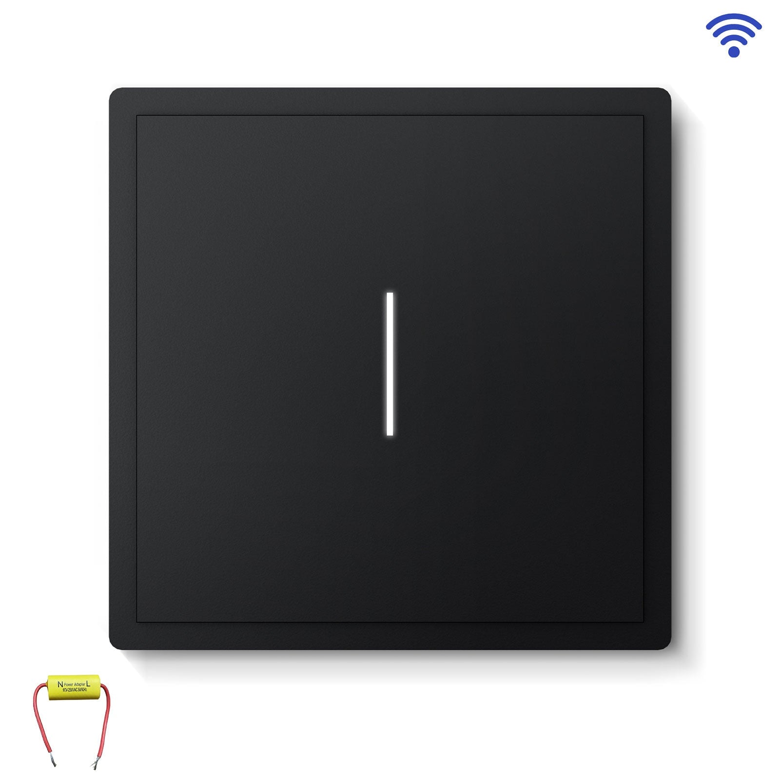 BSEED Scale Series Smart Wifi Light Switch Work With Alexa Google Assistant (No Neutral) Light Switches Bseedswitch Black 1 Gang 1 PCS/Pack