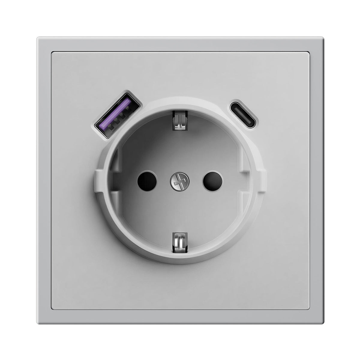 Grand Series 20W Eu Socket With USB-C With Clamping Technique Power Outlets & Sockets Bseedswitch Stone gray Single 