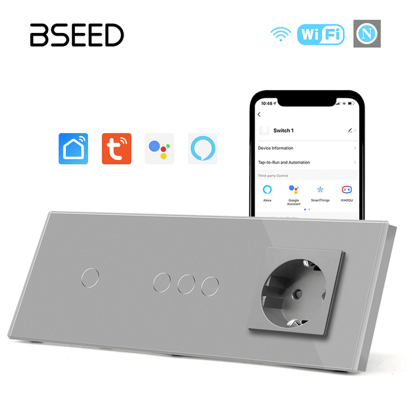 Bseed WiFi Light Switches Multi Control With Wifi EU Normal Standard Wall Socket Light Switches Bseedswitch 