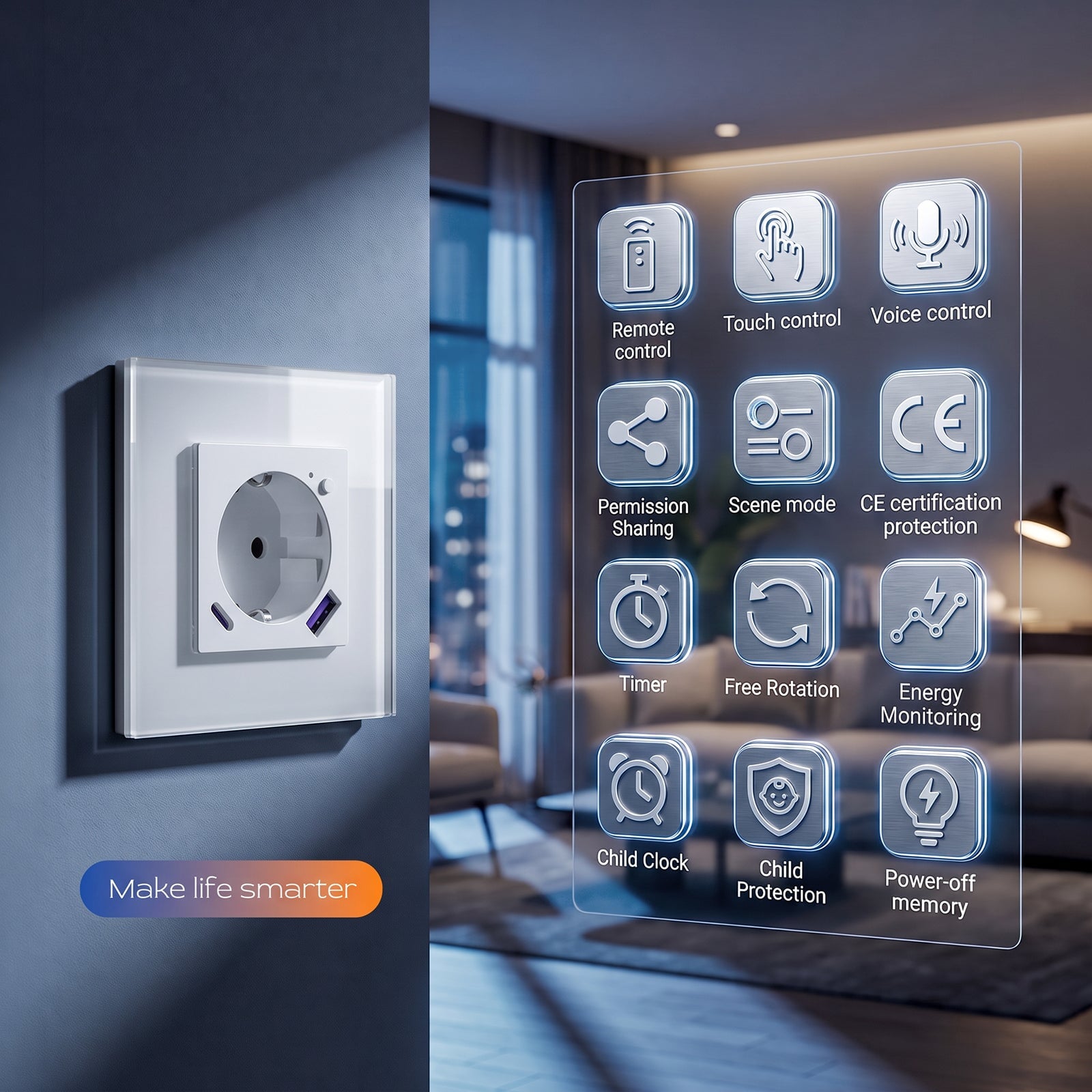 BSEED Echo Wifi Eu Standards Socket with Energy Monitoring Smart wifi Electric Socket Work with Alexa Google Assitant socket Bseedswitch 