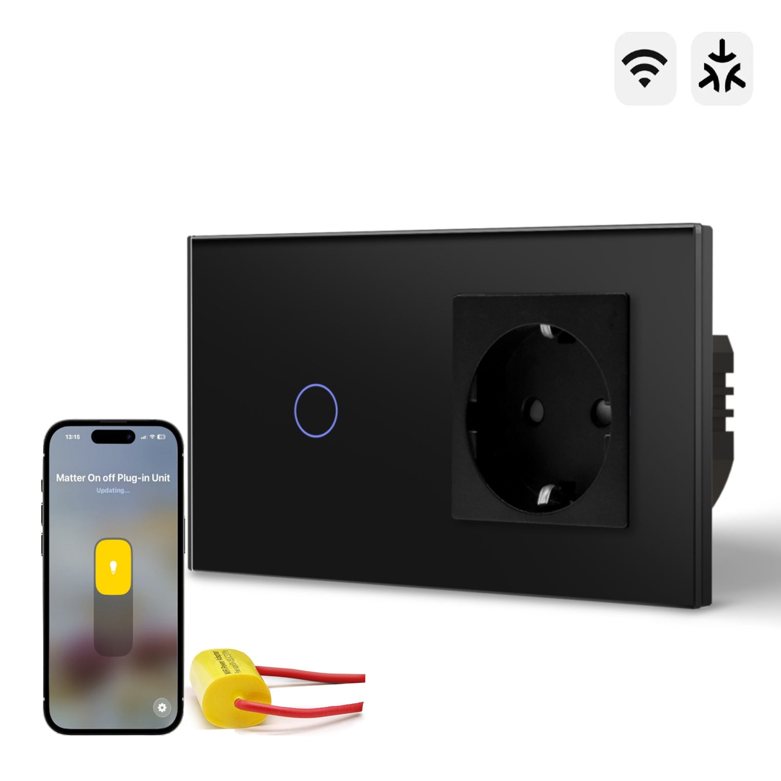 Bseed Smart Matter Wifi Light Switch with Eu Socket Electrical Wall Light switches Socket