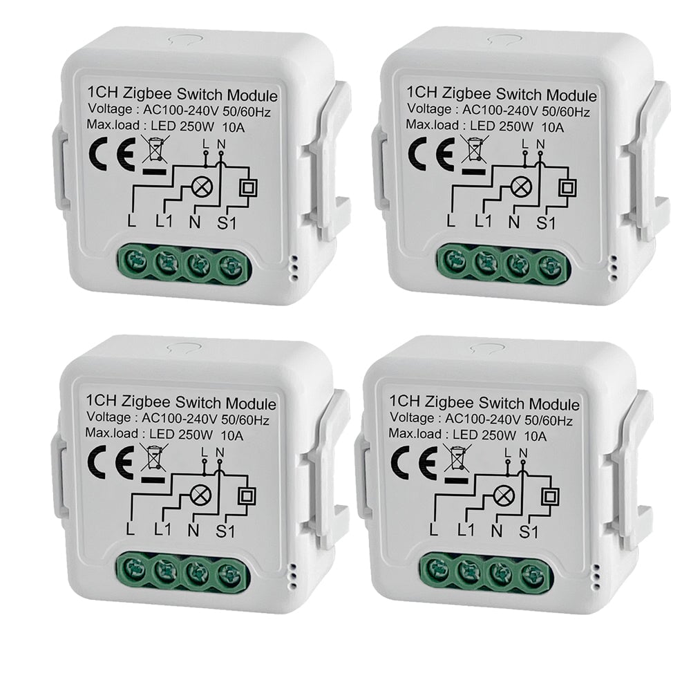 BSEED Smart Zigbee switch module wall Zigbee light switch module Work with Mechanical Switch Light Switches Bseedswitch 1 Gang 4 PCS/Pack 
