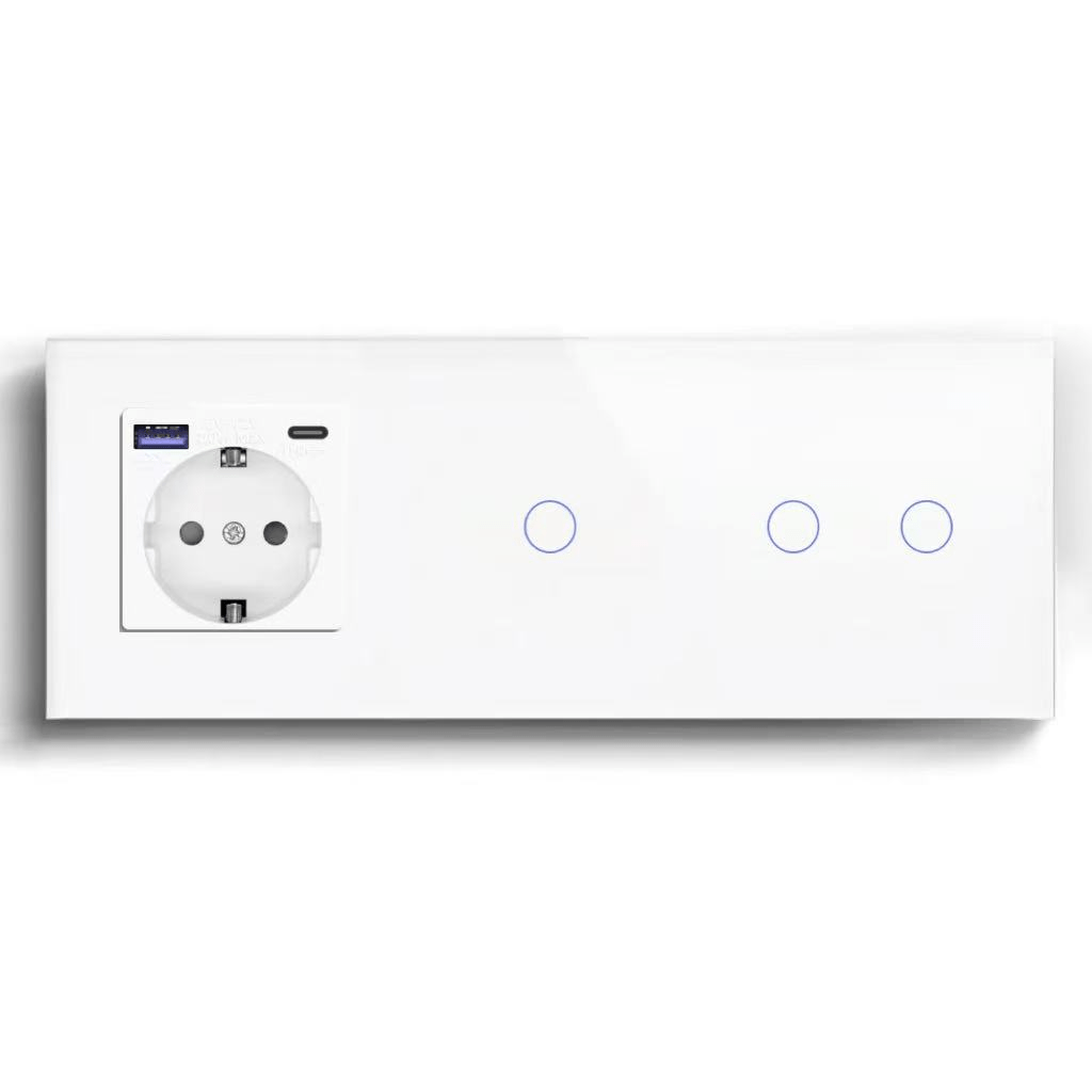 BSEED Product Customization Bseedswitch eu socket with usb-c port with wifi 1gang switch without neutral line with 2gang switch without neutral line 
