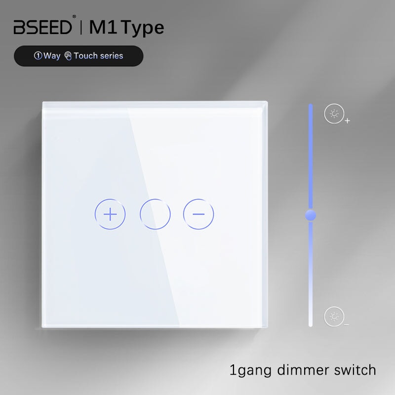 Bseed EU Standard Touch Sensor Dimmer Switch 1Gang 1Way Crystal Glass ...