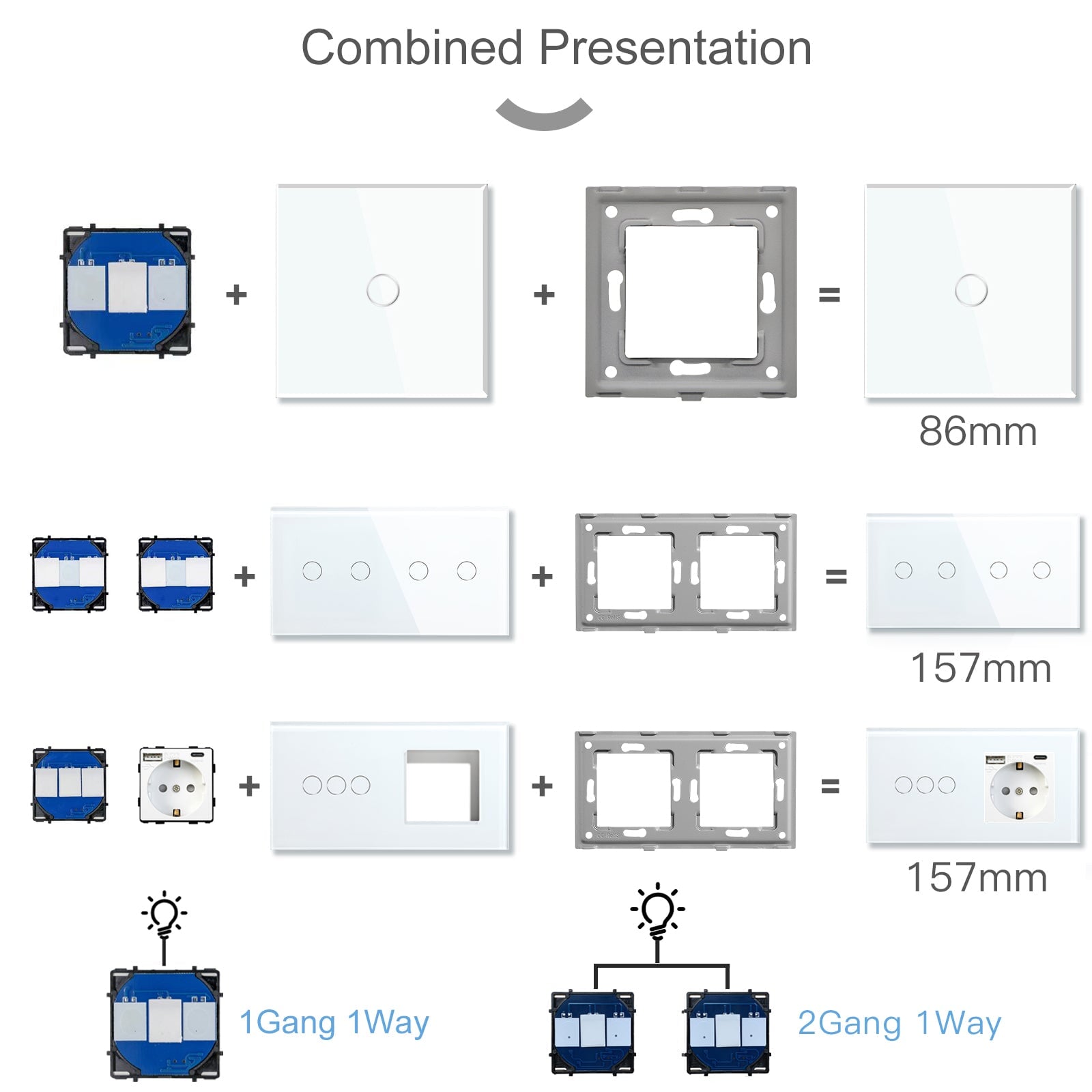 BSEED Crystal Glass Switch Panel Customizable Wall Switch Cover with Personalized Icon Options Bseedswitch 