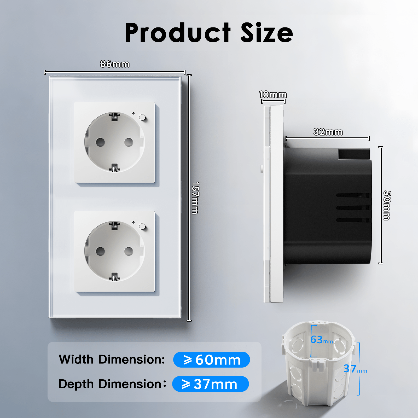 Bseed Wifi EU Standard Socket Wall Sockets With Energy Monitoring Power Outlets & Sockets Bseedswitch 