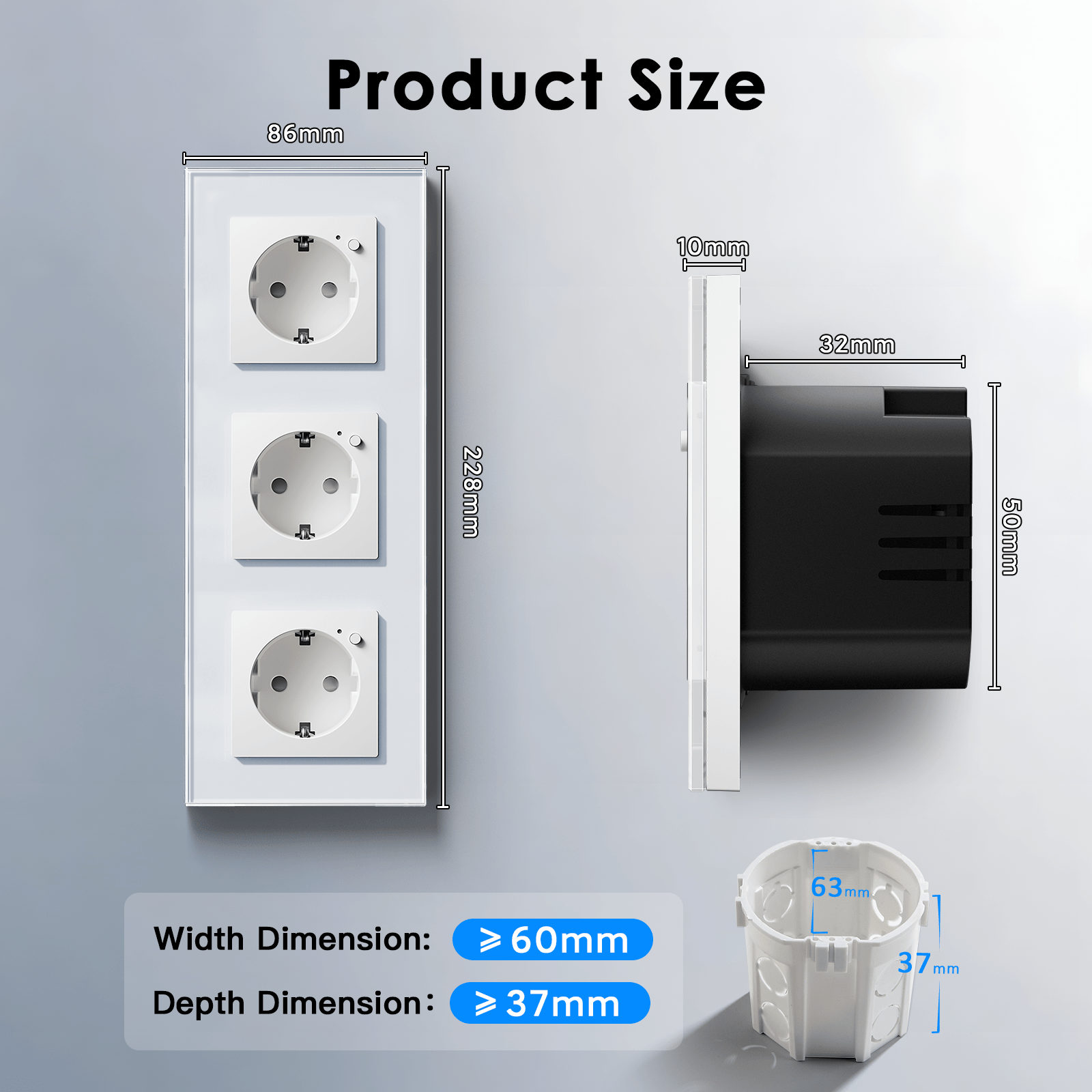 Bseed Wifi EU Standard Socket Wall Sockets With Energy Monitoring Power Outlets & Sockets Bseedswitch 