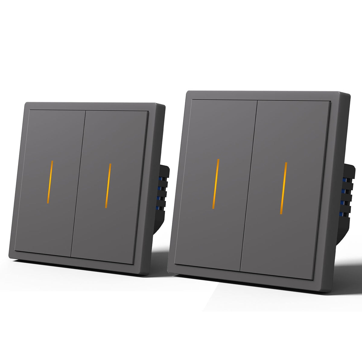 BSEED Scale Series Smart Wifi Light Switch Work With Alexa Google Assistant (No Neutral) Light Switches Bseedswitch Grey 2 Gang 2 PCS/Pack