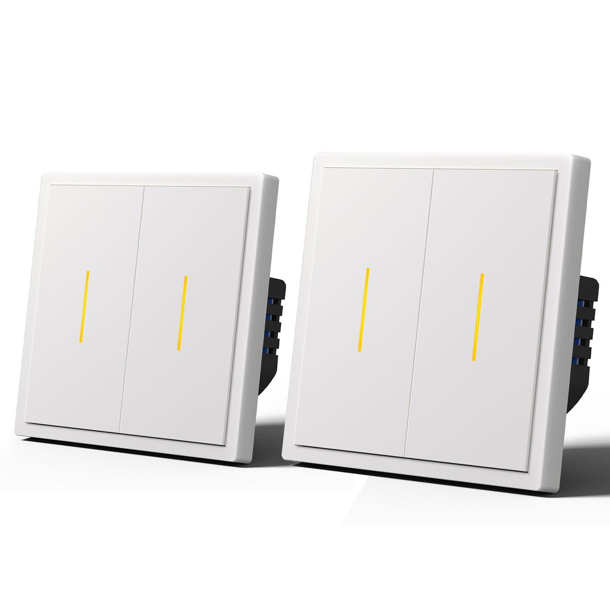 BSEED Scale Series Smart Wifi Light Switch Work With Alexa Google Assistant (No Neutral) Light Switches Bseedswitch White 2 Gang 2 PCS/Pack