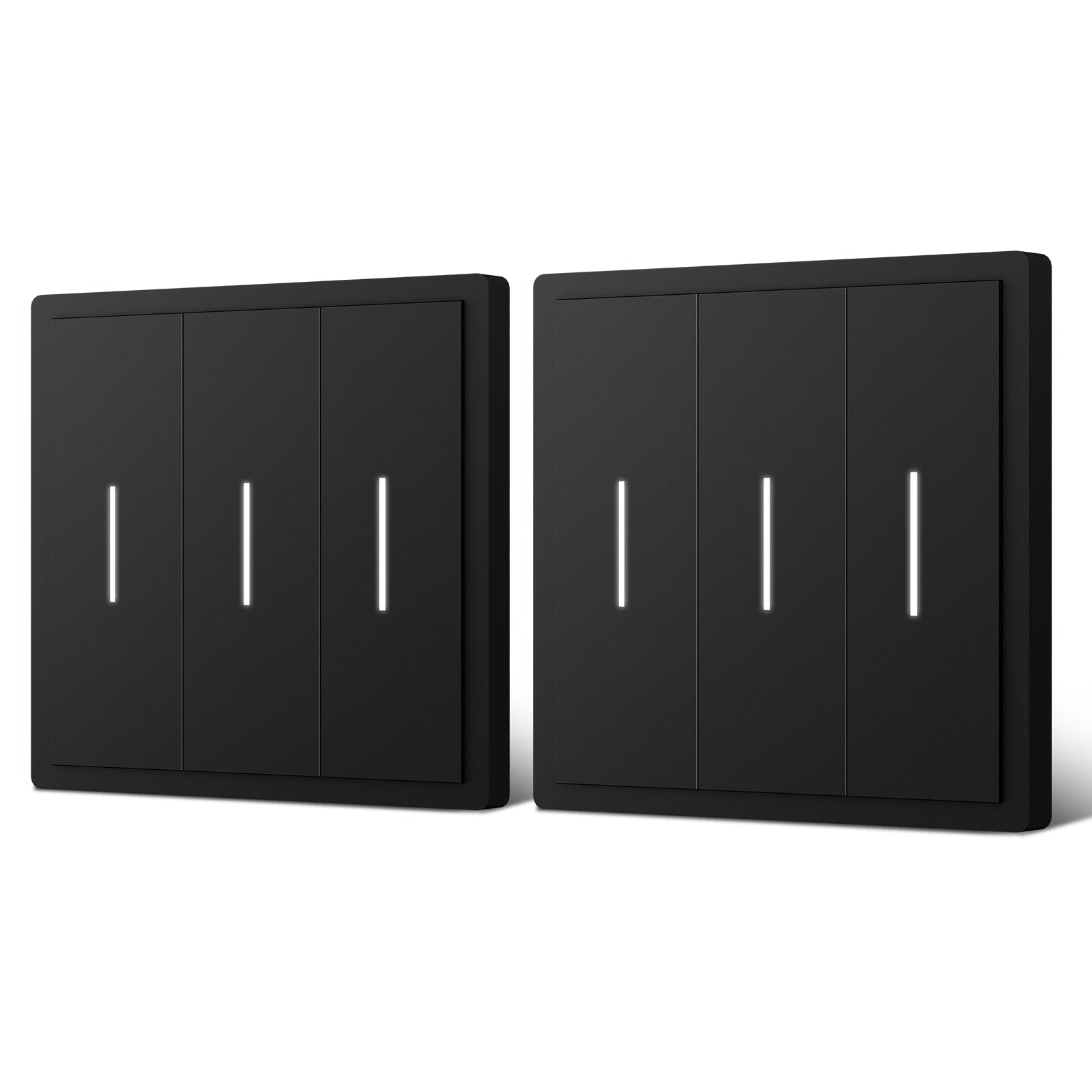 BSEED Scale Series Smart Wifi Light Switch Work With Alexa Google Assistant (No Neutral) Light Switches Bseedswitch Black 3 Gang 2 PCS/Pack